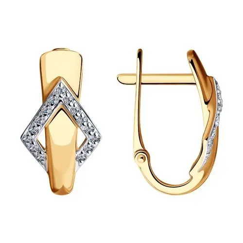 Серьги с английским замком из красного золота