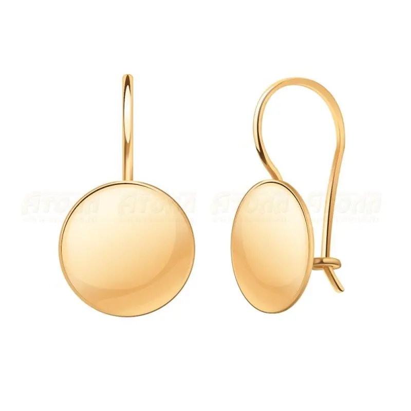 Серьги петельки из красного золота