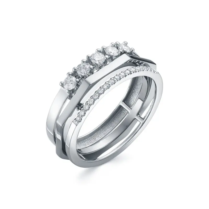 Кольцо декоративное из белого золота