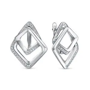 Серьги с английским замком из серебра