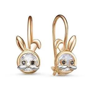 Серьги детские из красного золота