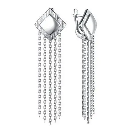 Серьги подвесные из серебра