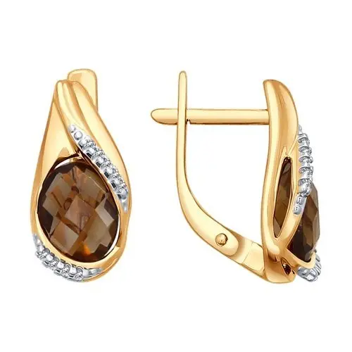 Серьги с английским замком из красного золота