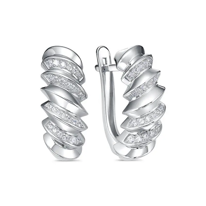 Серьги с английским замком из серебра