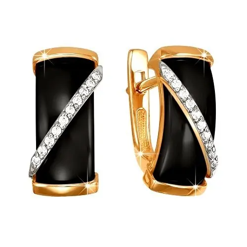 Серьги с английским замком из красного золота