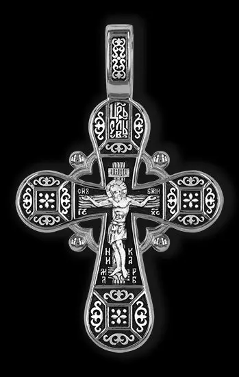 Подвеска крест из серебра