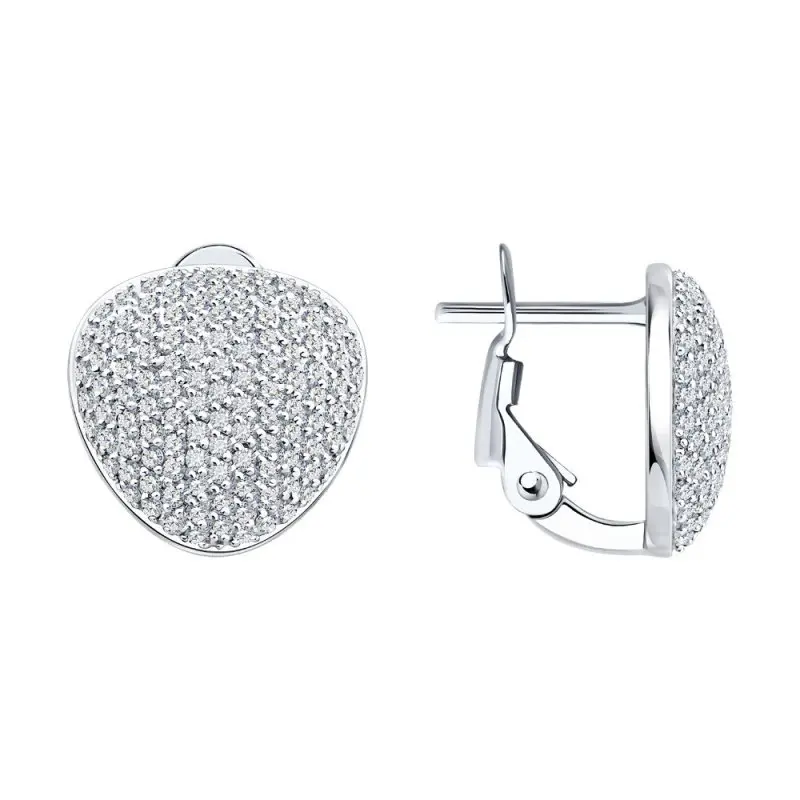 Серьги с английским замком из белого золота