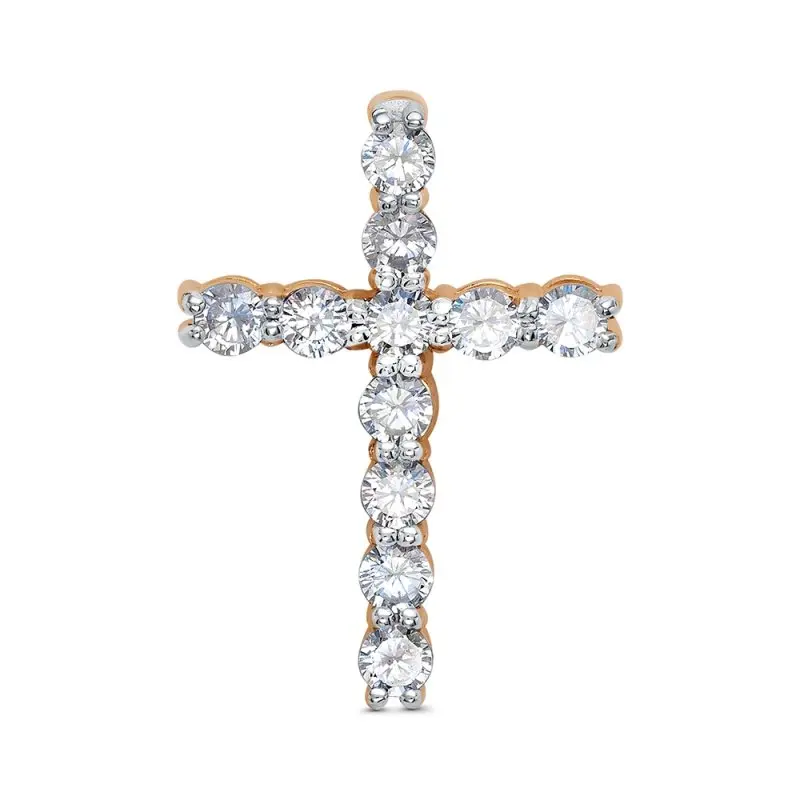 Подвеска декоративный крест из красного золота