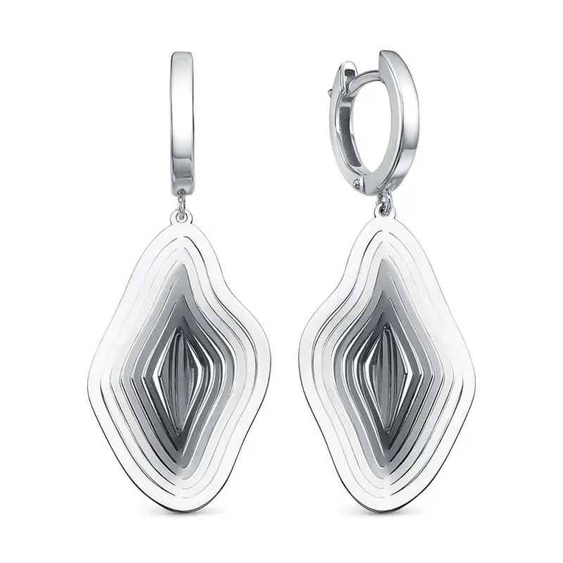 Серьги подвесные из серебра