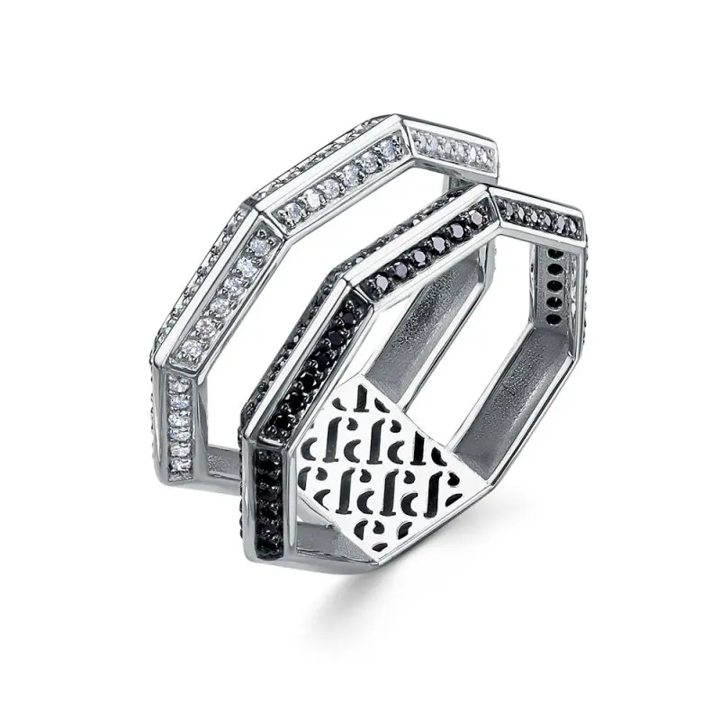 Кольцо декоративное из белого золота