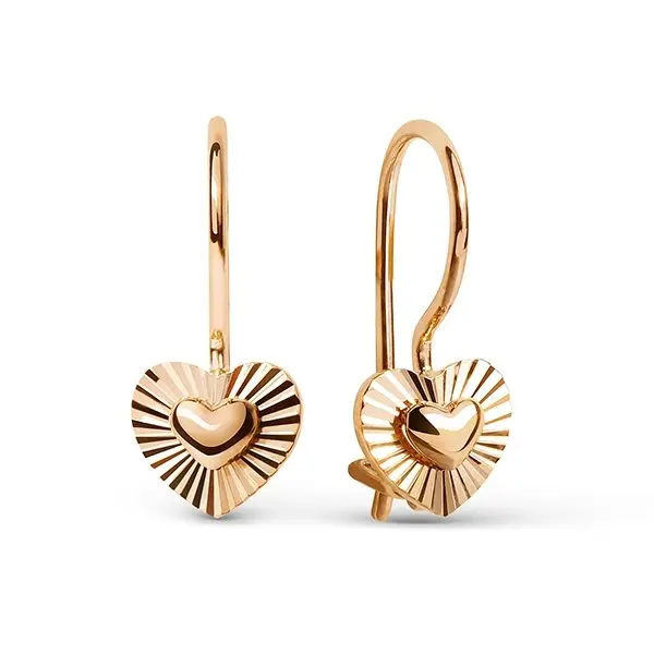 Серьги детские из красного золота