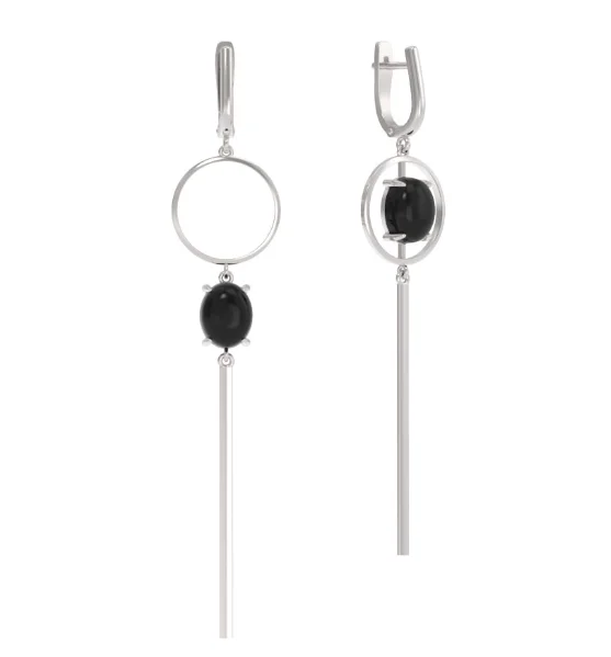 Серьги подвесные из серебра