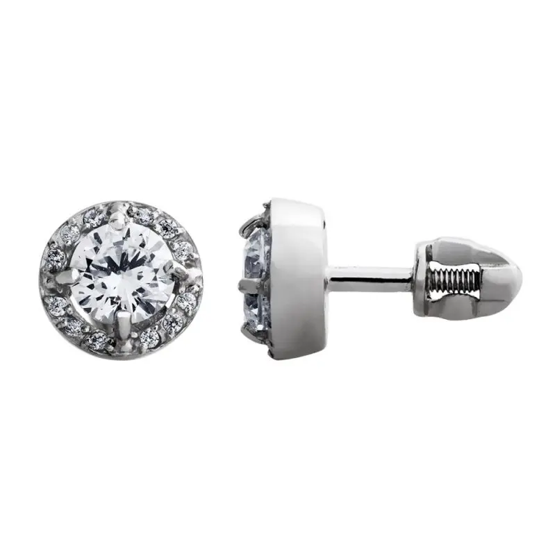 Серьги пуссеты из серебра