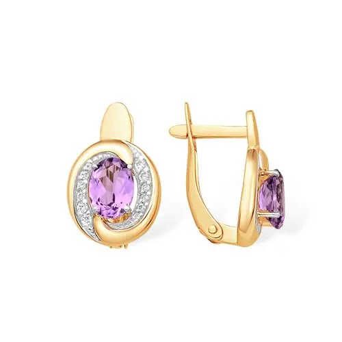 Серьги с английским замком из красного золота