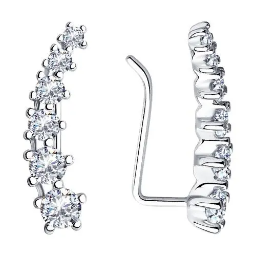 Серьги зажимы из серебра