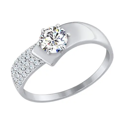 Кольцо декоративное из белого золота