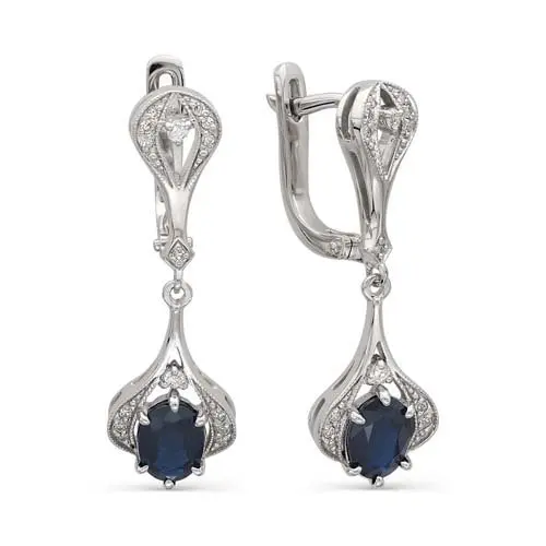 Серьги с английским замком из белого золота