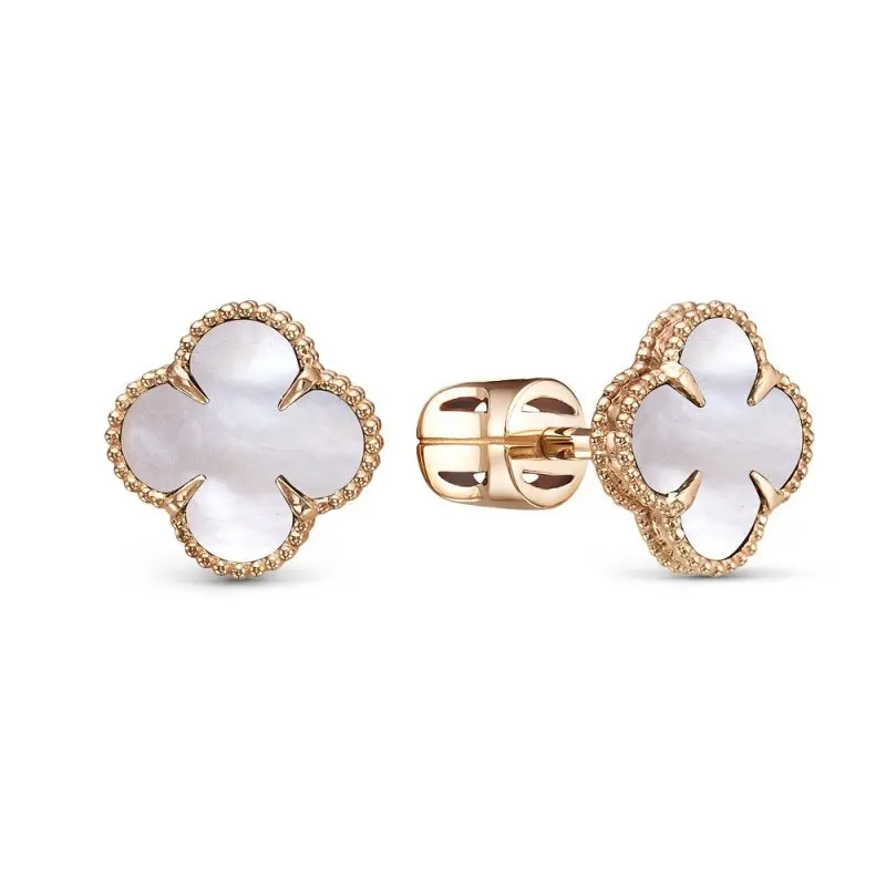 Серьги пуссеты из красного золота