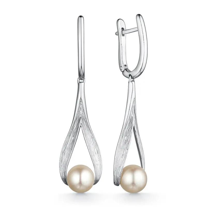 Серьги подвесные из серебра