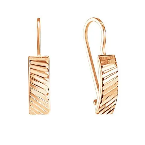 Серьги петельки из красного золота
