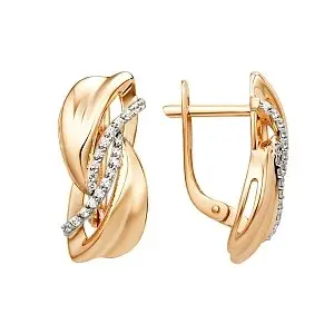 Серьги с английским замком из красного золота