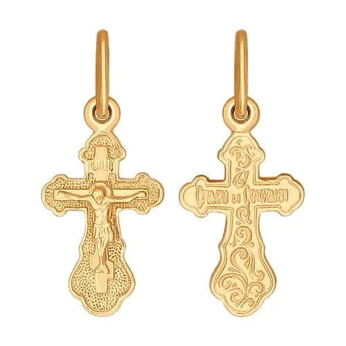 Подвеска крест из красного золота