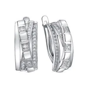 Серьги с английским замком из серебра