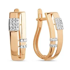 Серьги с английским замком из красного золота