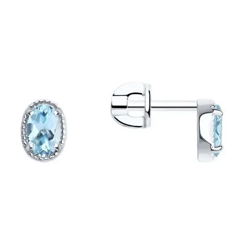 Серьги пуссеты из серебра