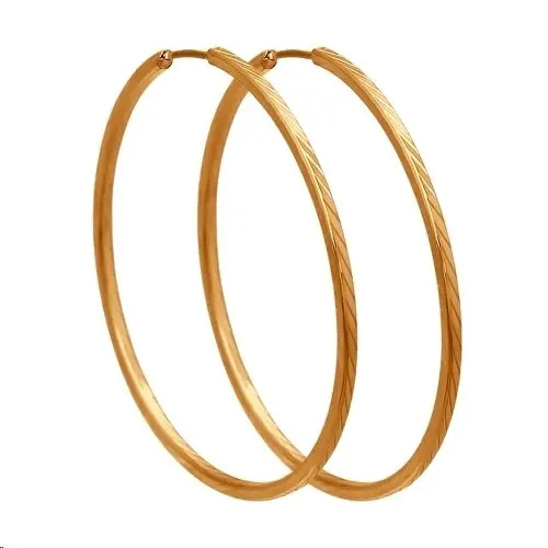 Серьги конго из красного золота