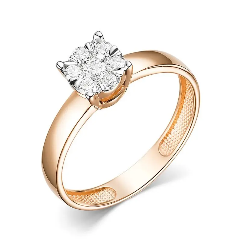 Кольцо декоративное из комбинированного золота с бриллиантами