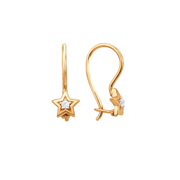 Серьги детские из красного золота