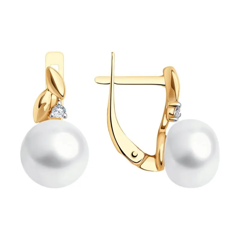 Серьги с английским замком из позолоты