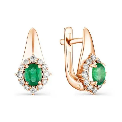 Серьги с английским замком из красного золота