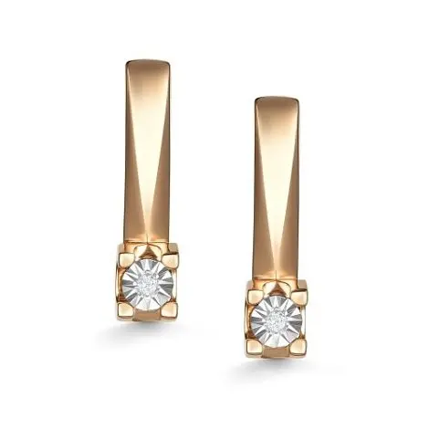 Серьги с английским замком из комбинированного золота