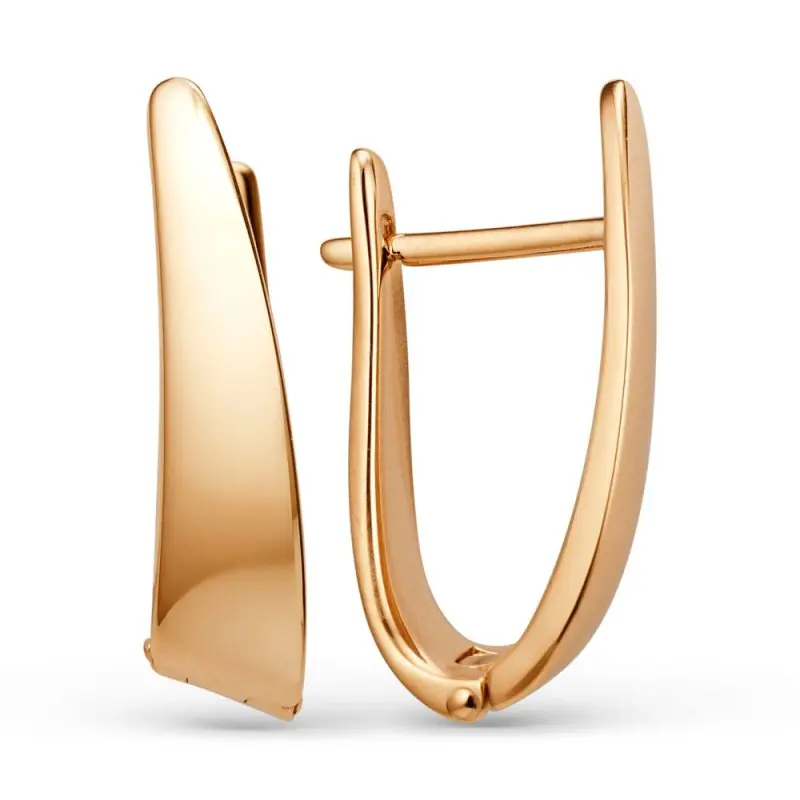 Серьги с английским замком из красного золота