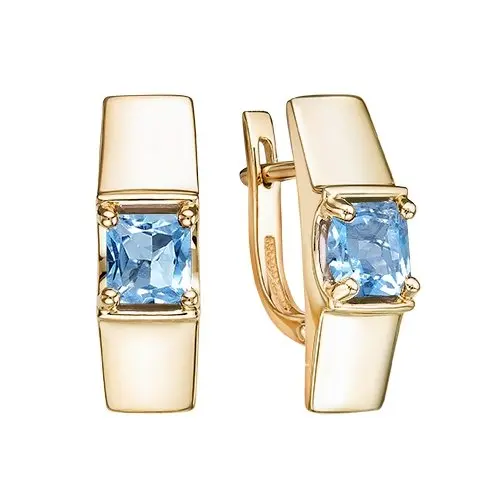 Серьги с английским замком из красного золота