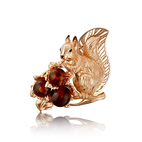 Брошь из красного золота