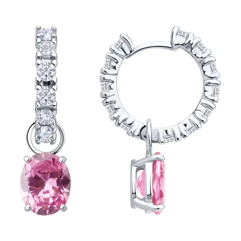 Серьги подвесные из серебра