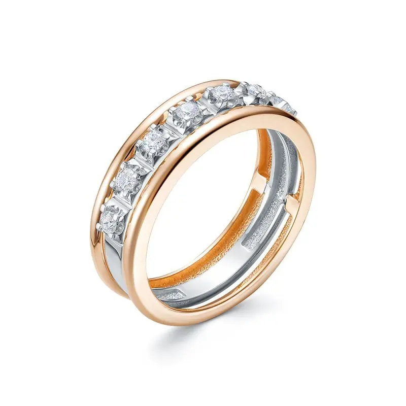 Кольцо декоративное из комбинированного золота