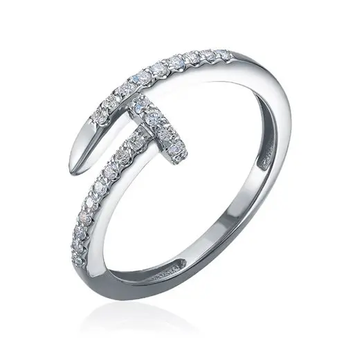 Кольцо декоративное из белого золота