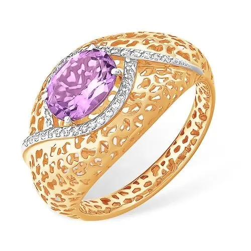 Кольцо декоративное из комбинированного золота