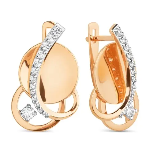 Серьги с английским замком из красного золота