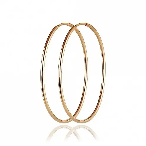 Серьги конго из красного золота без вставок