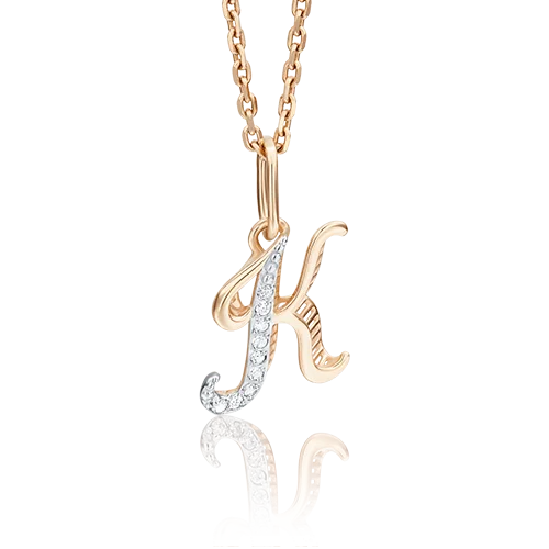 Подвеска буква из красного золота