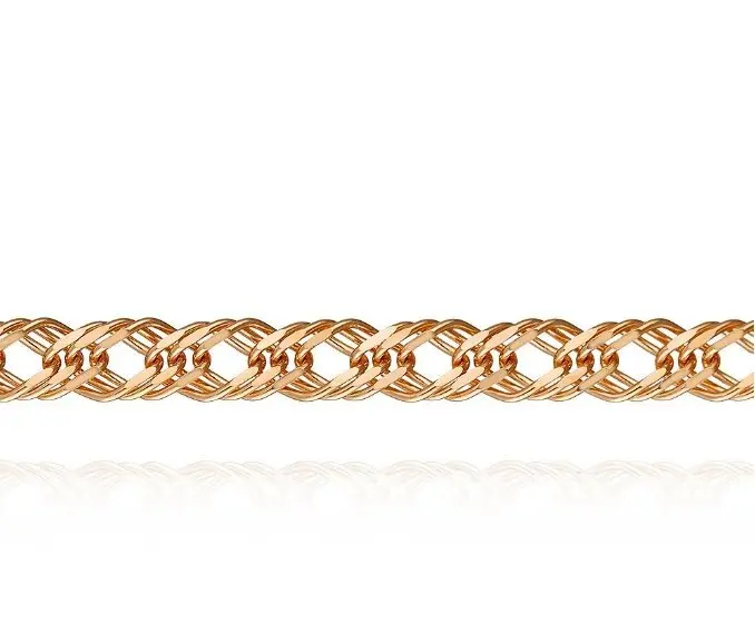 Браслет цепочный из красного золота