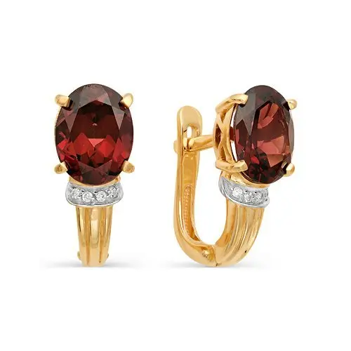 Серьги с английским замком из красного золота