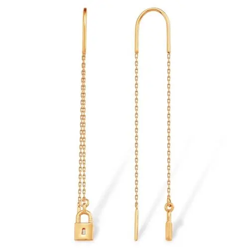 Серьги цепочки из красного золота