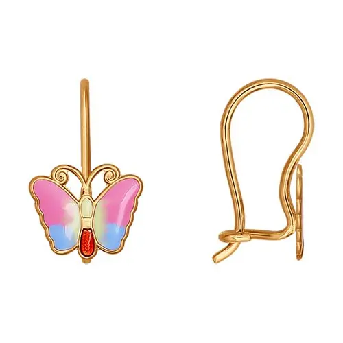 Серьги детские из красного золота