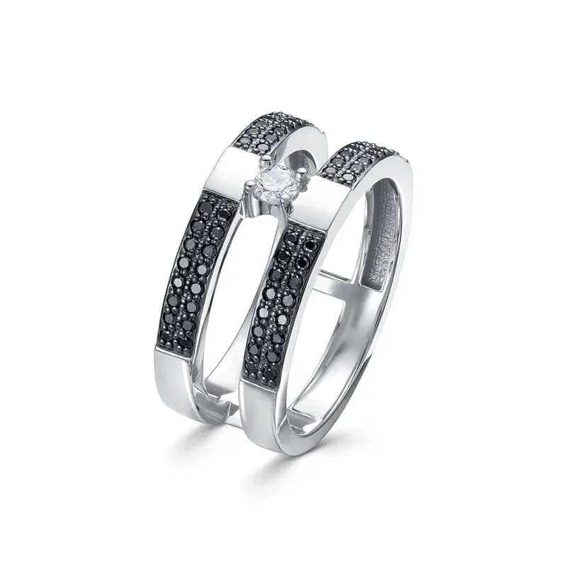 Кольцо декоративное из белого золота